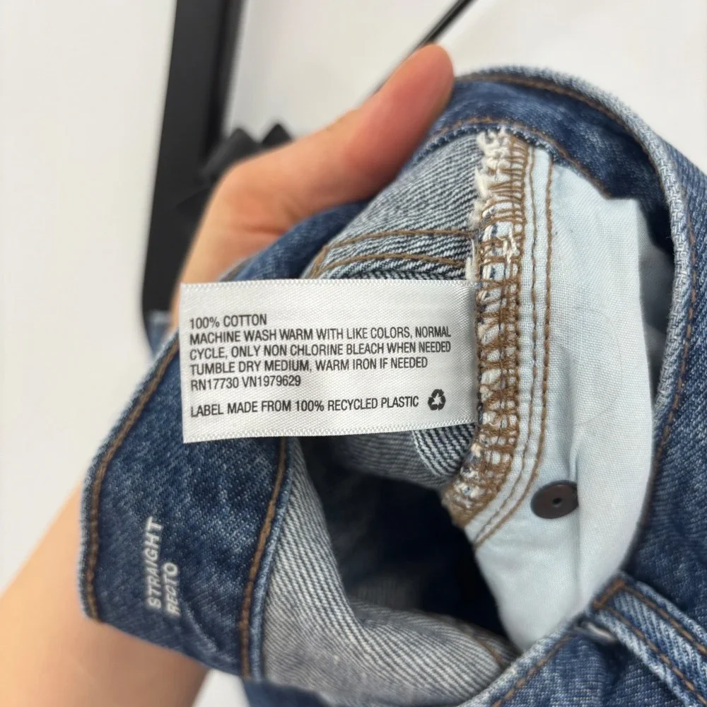 Goodfellow & Co‎ Straight Jeans Mens 34x30 Blue Medium Wash Cotton Fair Trade